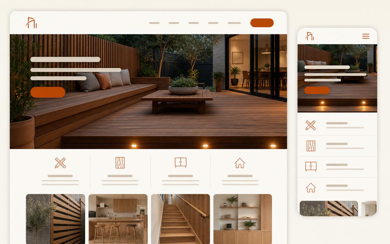 Carpenter website design example for a Melbourne carpentry business